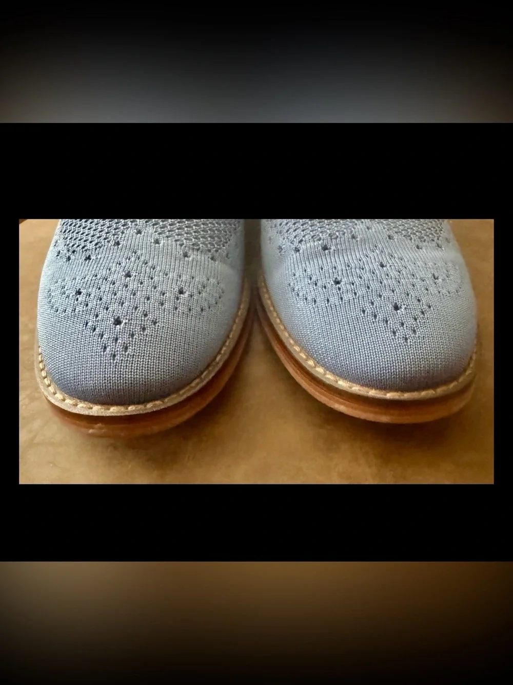 Moretti Gold Label Ashland II Light Blue Knit Leather Wingtip Oxfords 7.5D NWT
